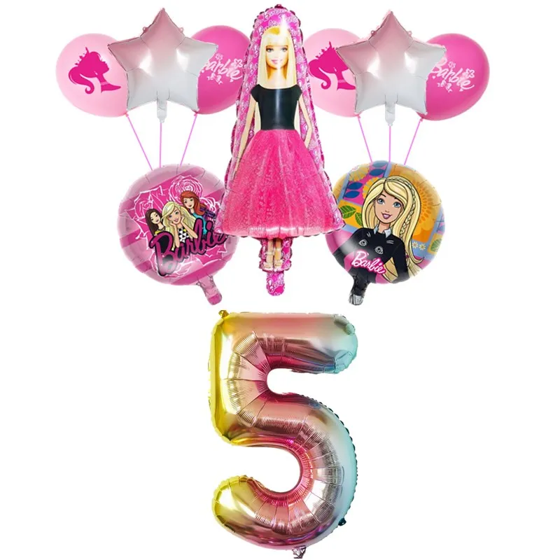 1 набор розовый Барби шар 32 дюйма цифровая фольга шарик девочка тема день