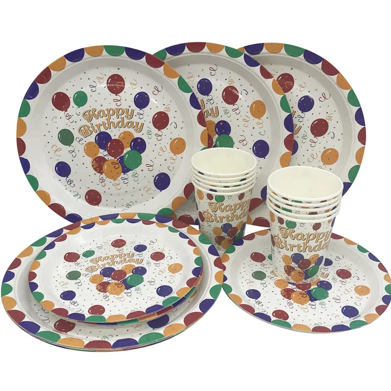 

10Pcs Rainbow Happy Birthday Paper Plates Cups Napkins Disposable Tableware For Kids Adult Birthday Party Baby Shower Supplies