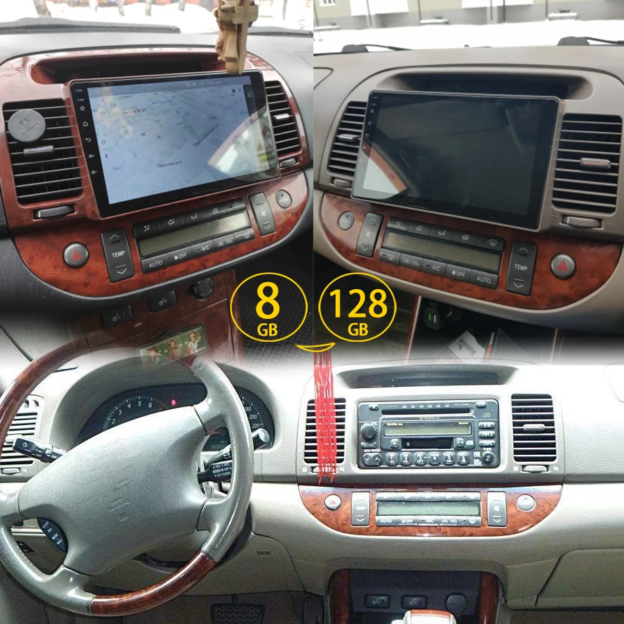 Автомагнитола 2DIN 128 Гб ПЗУ Android 13 для Toyota Camry XV 30 2001 2006 навигация GPS сенсорный экран