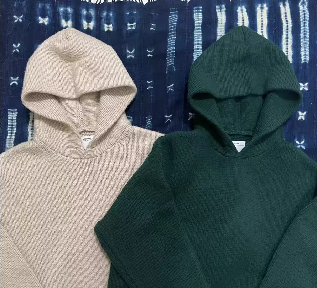 Мужская шерстяная вязаная толстовка с капюшоном VISVIM KOFU 23AW AMPLUS