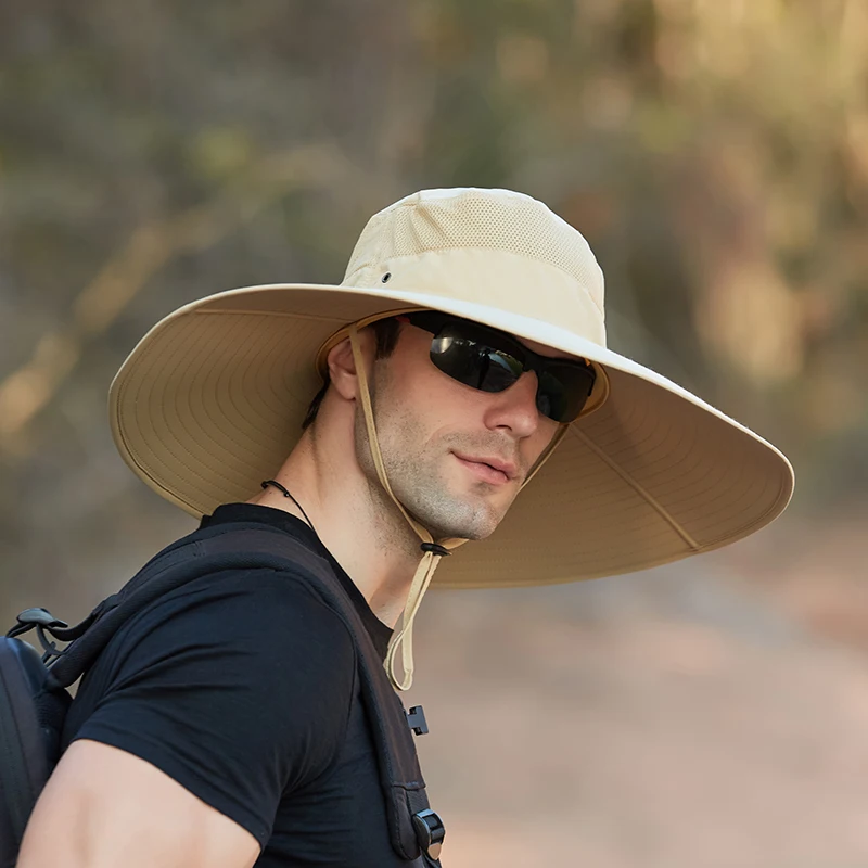 Men Wide Large Brim Sun Hat Visor 