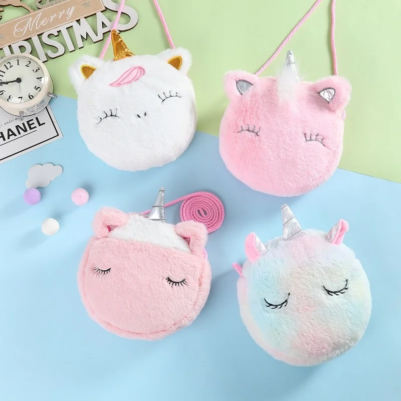 

Soft Plush Unicorn Rabbit Cartoon Children Coin Purse Cute Animal Zipper Kid Shoulder Bag Girl Messenger Bag Mini Handbag