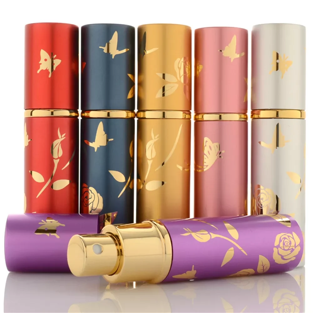 

10ml Portable Mini Refillable Perfume Bottle With Scent Pump Metal Aluminum Empty Cosmetic Containers Spray Atomizer Bottle