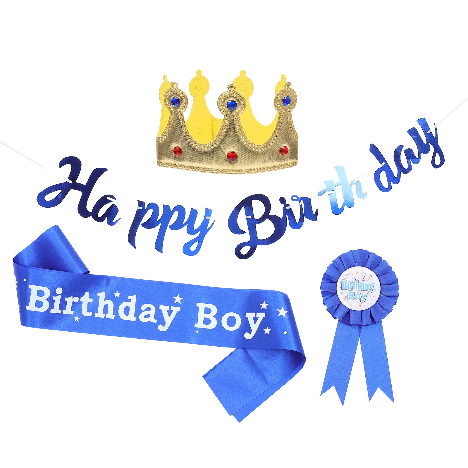 

Birthday Party Suit Kids Hats Boy Headwear Banner Brooch Clip Pin Cloth Birthday Party Hat Child