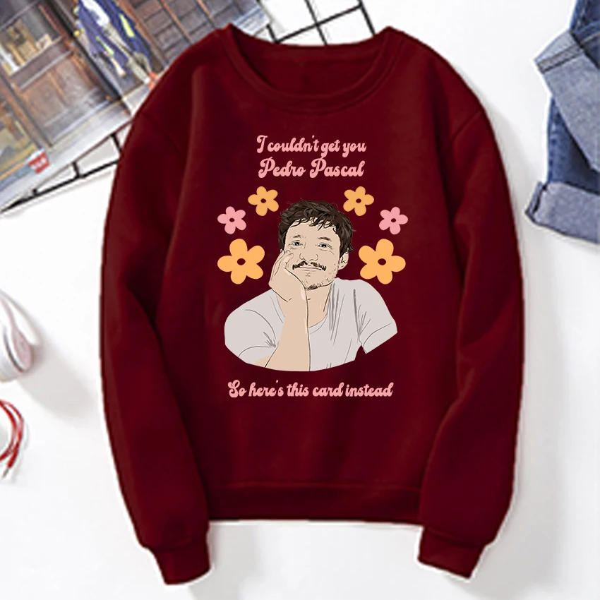 Свитшот Last of Us с изображением Педро Паскаля Y2k милый пуловер ретро свитшот