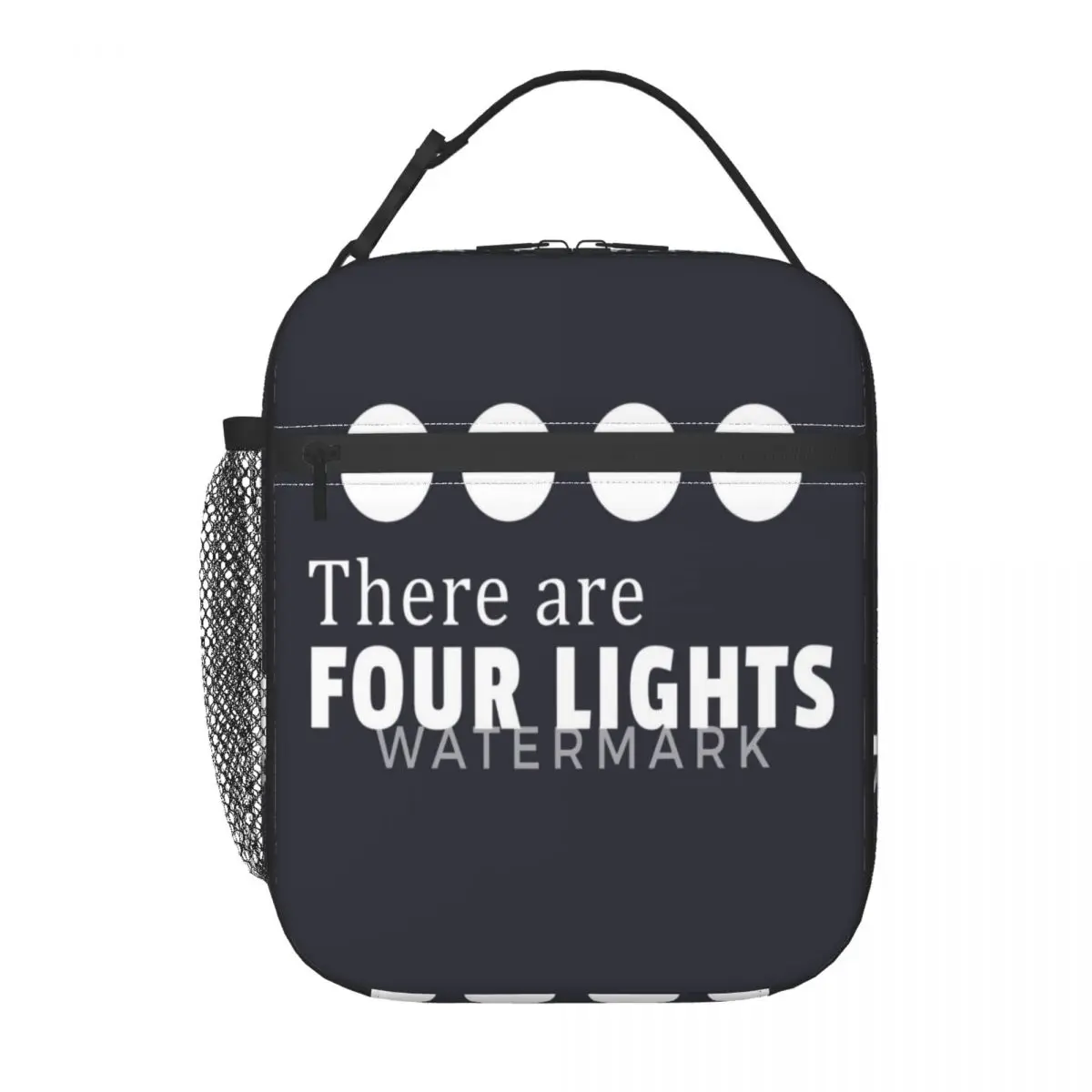 

There Are FOUR LIGHTS Insulated Lunch Bag Holiday Portable Office Birthday Gift Customizable