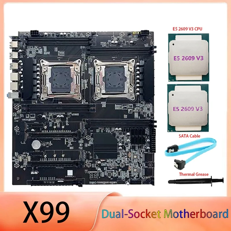 Материнская плата X99 с двумя разъемами двойной процессор поддержка RECC DDR4 память 2x