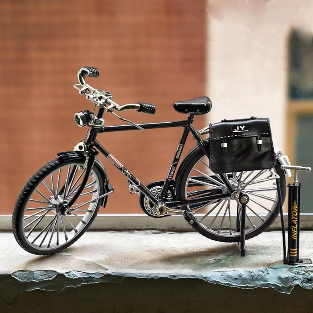 

Классическая мини-модель велосипеда из сплава в стиле ретро, металлический велосипед, скользящий, собранный вариант, имитация коллекции, по...