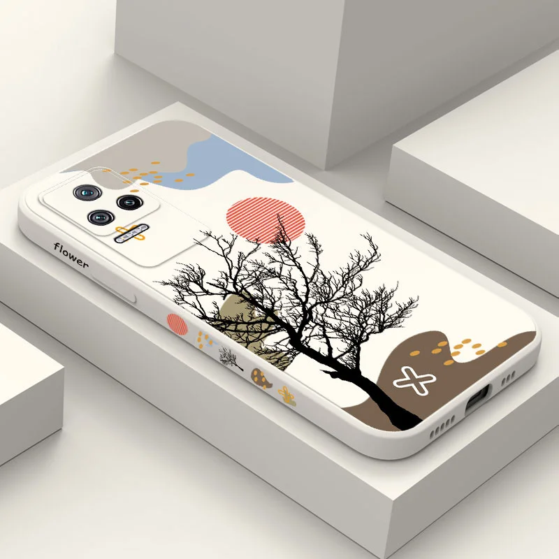 

Moon Tree Phone Case For Xiaomi Poco M5 M5S X5 F5 F4 X4 M4 F3 X3 M3 F2 X2 Pro C40 4G 5G GT Liquid Silicone Cover