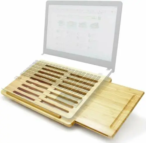 

Bamboo Expandable Adjustable Laptop Stand Holder, Lap Desk