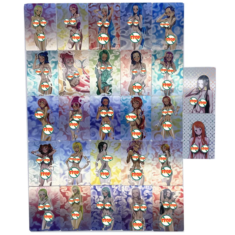 

27pcs/set ONE PIECE Nami Robin Hancock Dragon Ball Bulma Sexy Nude Toys Hobbies Hobby Collectibles Game Collection Anime Cards