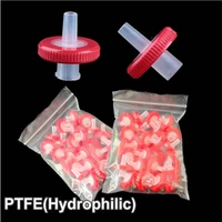100pcs lab 13mm 25mm ptfe luer millipore syringe filter hydrophilic needle filter with 0 220 451 2um membrane