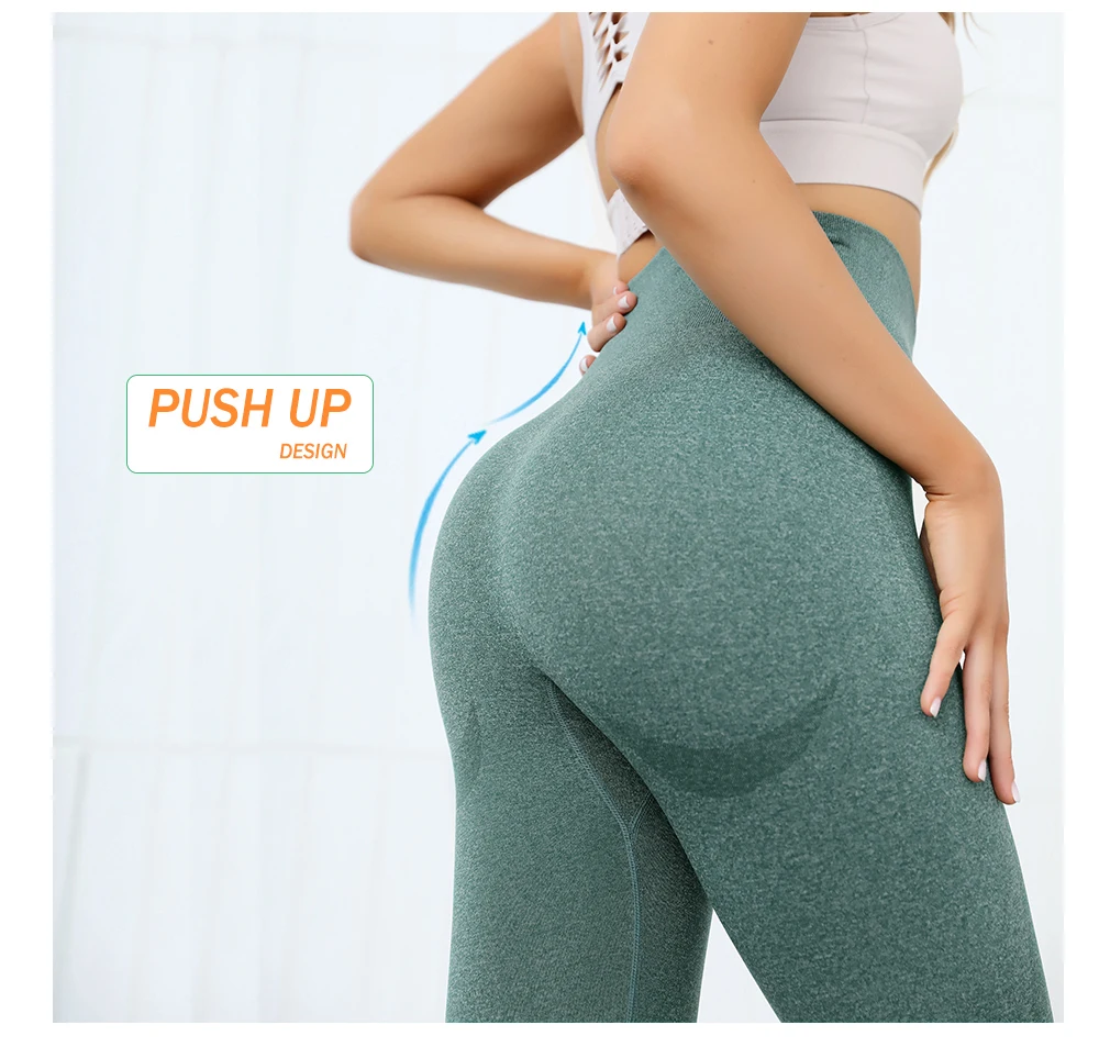 Женские бесшовные леггинсы Леггинсы для фитнеса с эффектом пуш-ап и высокой