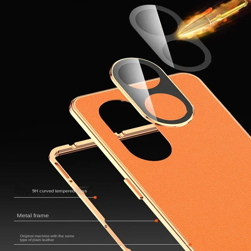 Кожаный металлический чехол для телефона OPPO A80 A98 A79 A78 Find X8 A3 K12x F23 F27 Pro Plus 5G Temper Glover