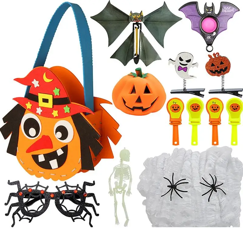 

Pumpkin Basket With Handle 12PCS Pumpkin Prefilled Goodie Storage Basket Children Playset For Photography Prop Game Fun Home