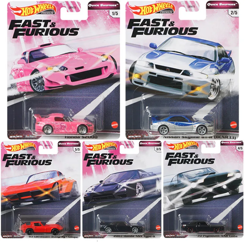 

Hot Wheels Fast and Furious 9 Nissan Gtr33 Honda S2000 Acura Nsx Plymouth 1:64 Diecast Model Car Toys Collection Gifts GBW75