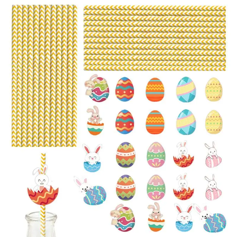 

Пасхальные зеркальные соломинки, 24 шт., соломинки для кексов, съедобные питьевые соломинки, Мультяшные зеркальные сувениры для напитков, зе...