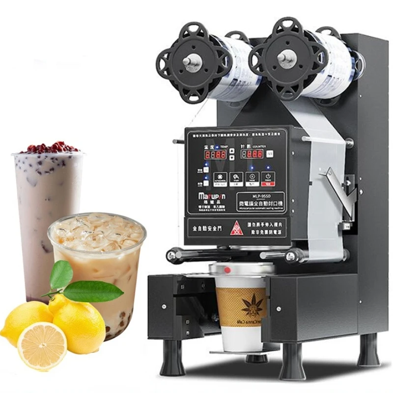 

Cup Sealing Machine Fully Automatic Plastic Paper Cup Vacuum Sealing Machine Milk Tea Coffee Film Cup Sealer Boba Tea Machine