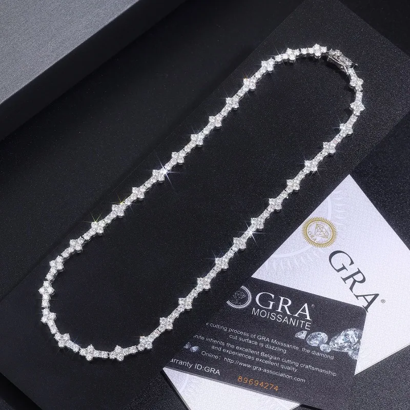 Ожерелье-цепочка Moissantie из серебра 925 пробы 3 мм 18-24 дюйма для женщин и мужчин