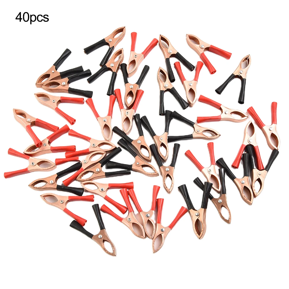 

20/40pcs 70mm 30A Car Alligator Clip Connector Battery Clamps Crocodile Clip Battery Test Lead Clips Alligator Clips Connector