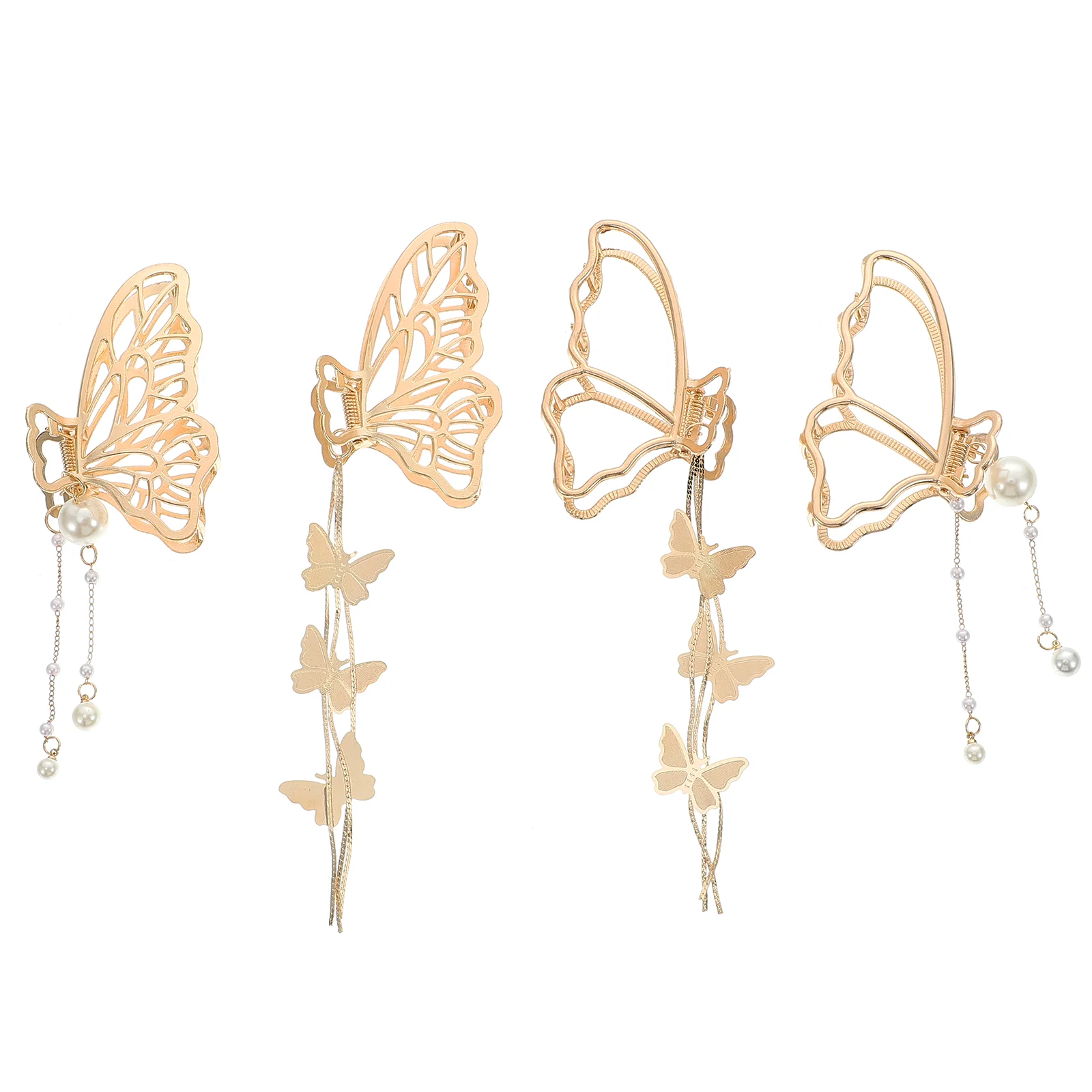 

4 Pcs Butterfly Pendant Hair Clip Jewels Women Accessory Jaw Clips Claw Alloy Miss