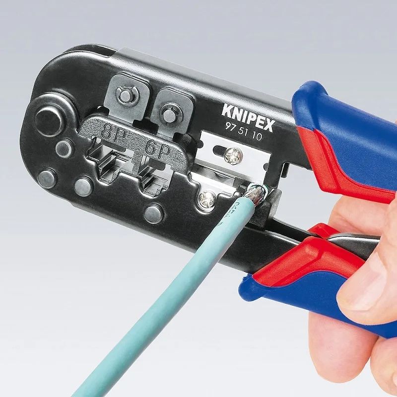 Фото KNIPEX 97 51 10 обжимные плоскогубцы Европейского типа, текстурированный эргономичный обжимной инструмент №2