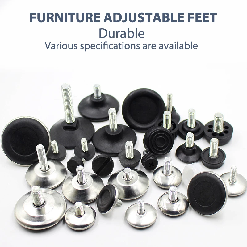 

4pcs M6/M8/M10 Levelling Machine Feet Screw in Height Adjustable Machine Furniture Foot Feet Base Dia 21/23/28/30/40/46/48/50MM