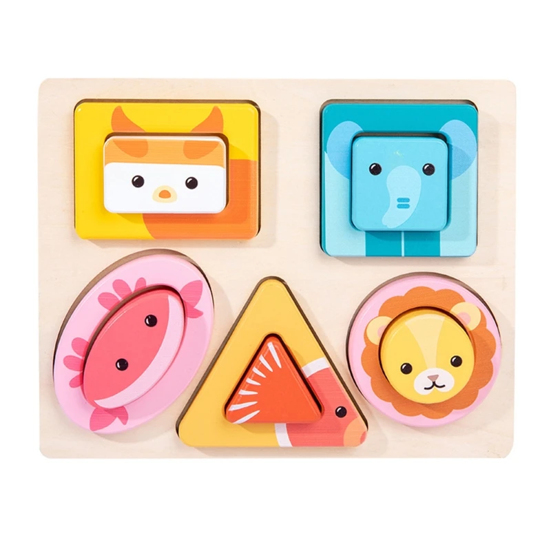 

Simple Shape Puzzle 5 of Set for Toddlers First Puzzle Toys Shape Color Sorting Matching Peg Puzzle Montessori Geometric A2UB