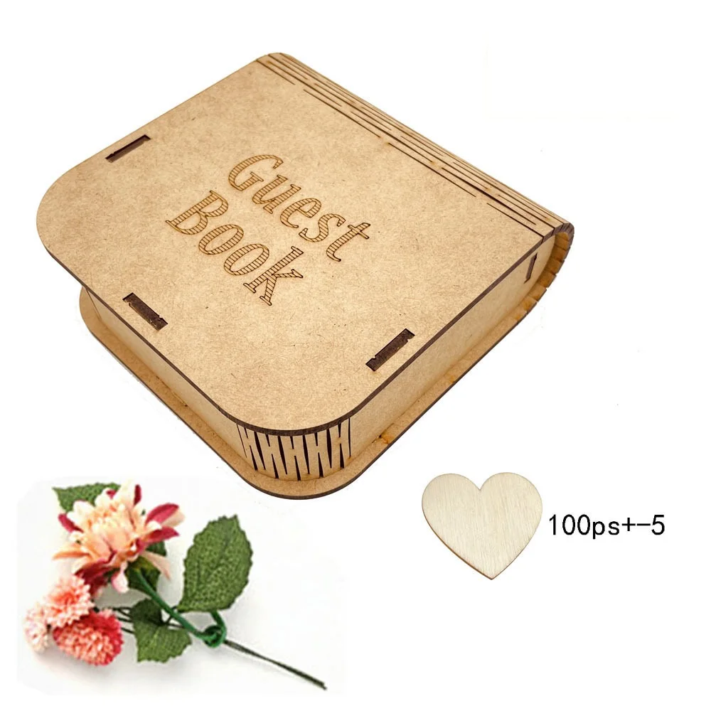 Прозрачная Свадебная Гостевая книга в форме сердца 1 набор из 4 предметов декор