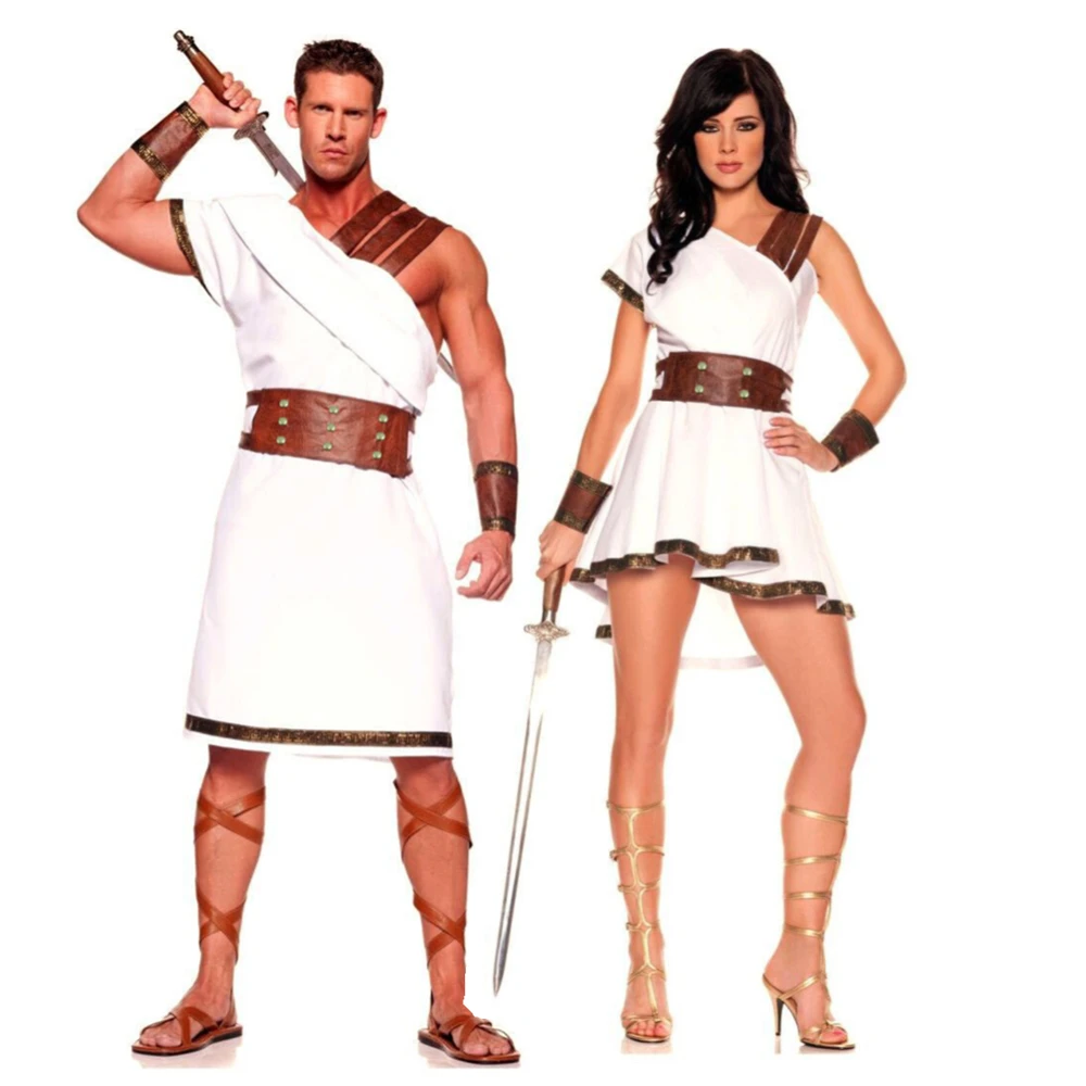 

Ancient Romans Greek Olympian Warrior Couple Costume