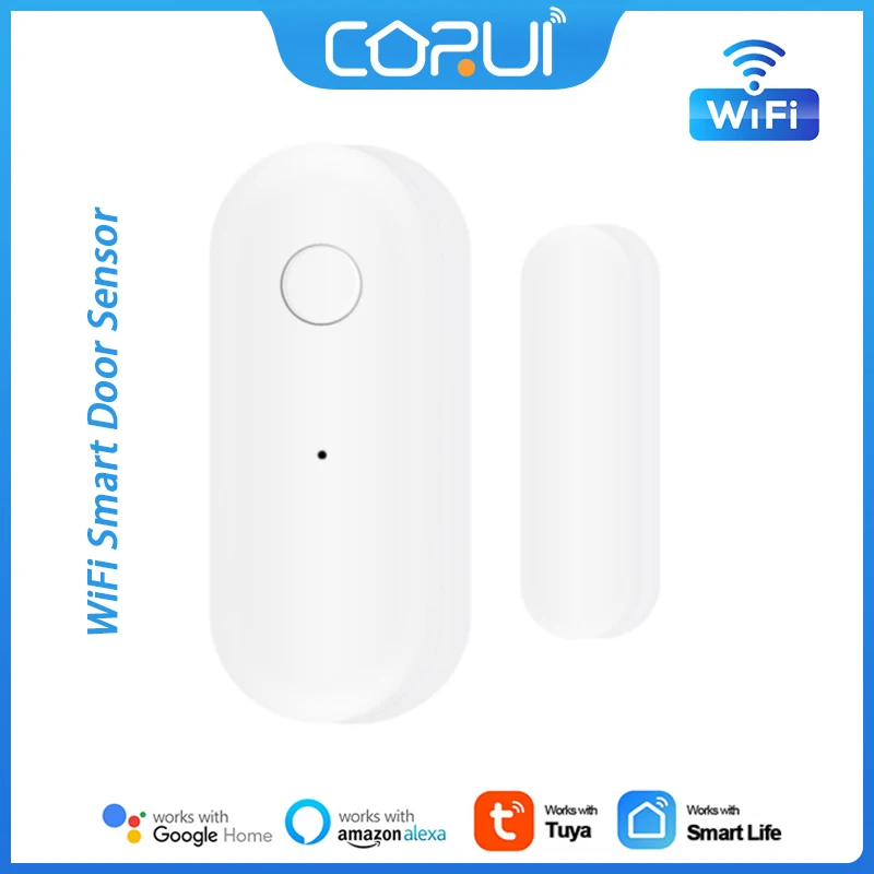 

CoRui Tuya WiFi Smart Door Sensor Window&Door Status Detector Linked Alarm With More Sensors APP Remote Control Low Power Warn