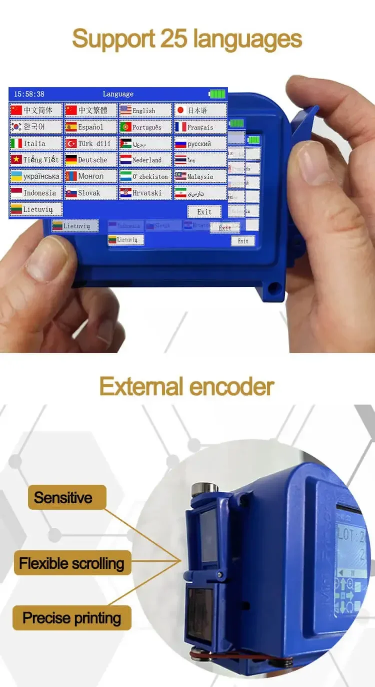 Ручной Мини-кодер для срока годности бутылок из ПЭТ портативный струйный принтер