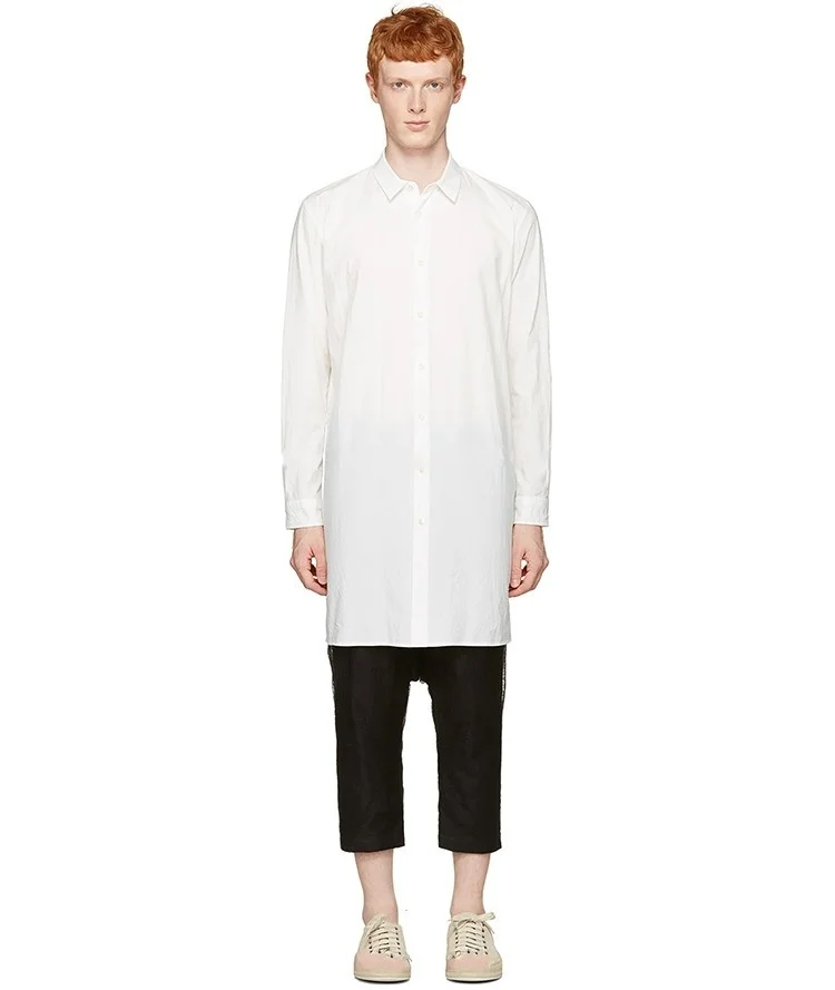 

clothing Men's high qulity Model catwalk fashion personality long Shirt plus size Stage Singer costumes
