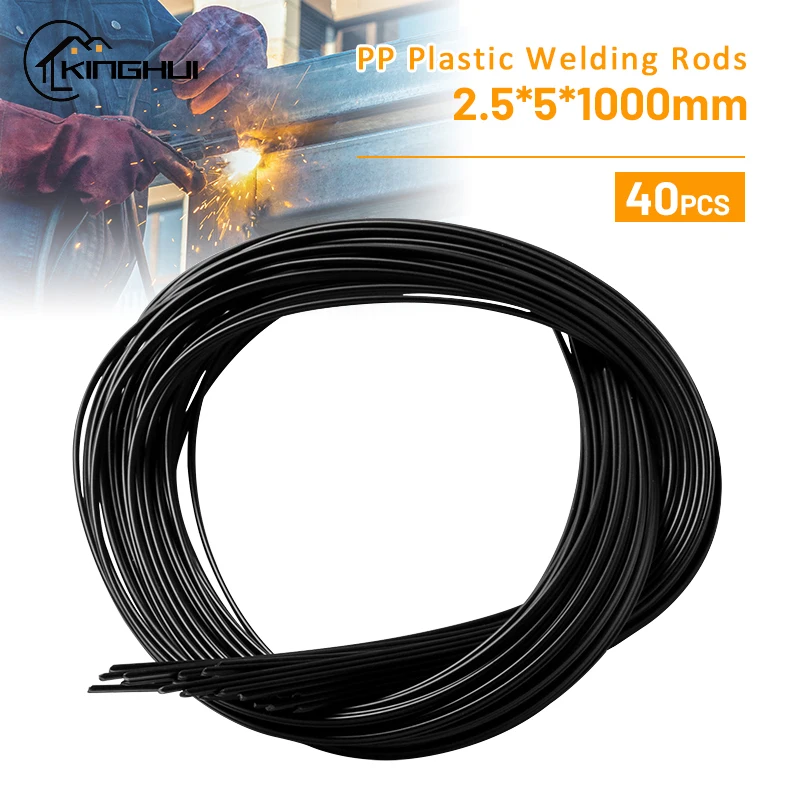 

40 Black Pp Plastic Welding Rods 2.5mm x 5mm x 1000mm, Used In Plastic Welding Gun / Hot Air Gun / Welding Rod Tool Industry