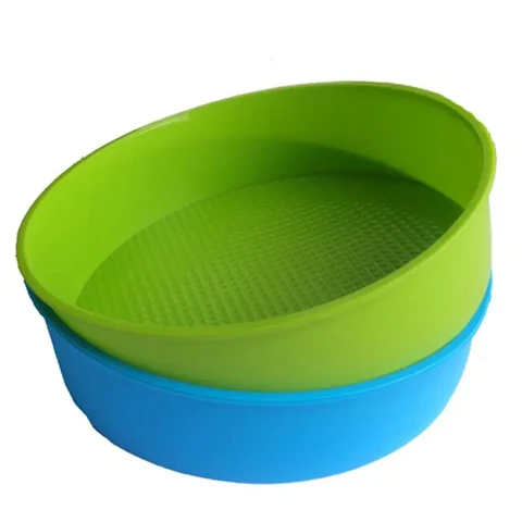 Силиконовая форма для выпечки 26 см/10 дюймов Круглая Форма для торта Форма для выпечки синие и зеленые цвета случайные