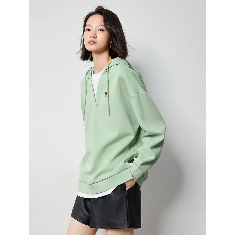 TOYOUTH женские толстовки с капюшоном осень 2024 новинка пуловер и вышивкой в виде