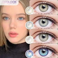 2PCS Colored Contact Lenses with Diopters Graduated Beautiful Pupil Prescription Correct Myopia Hydrophilic Cosmetics Accessory