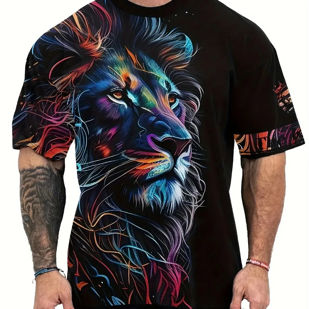 Lion and Crown Мужская футболка из полиэстера