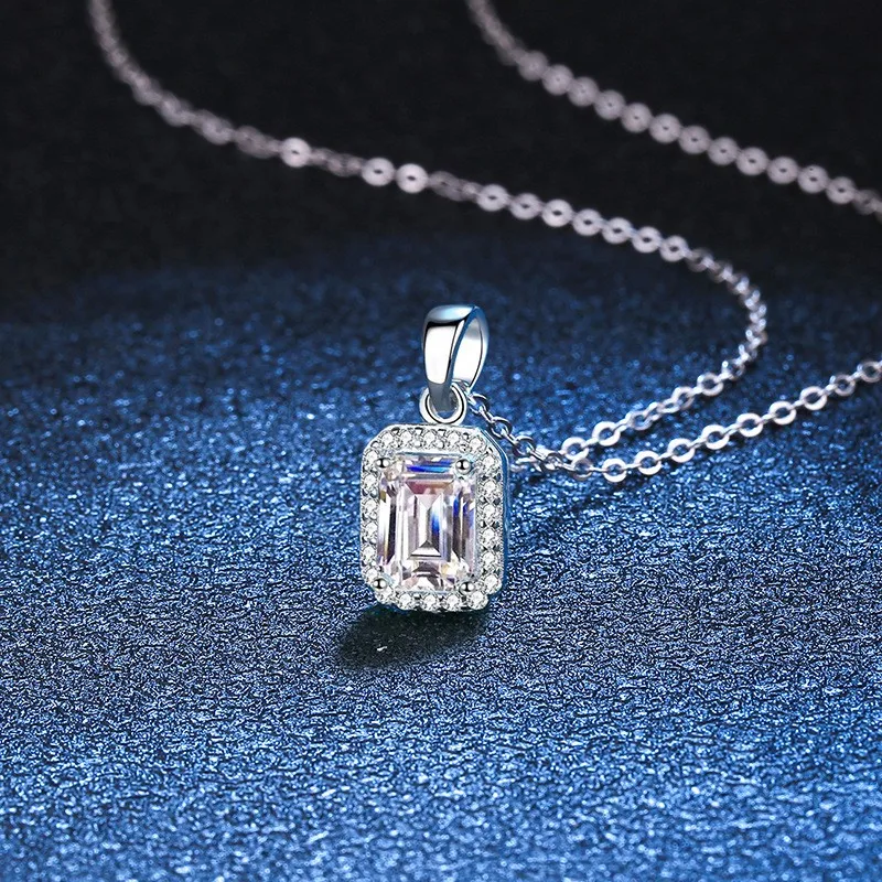 XL009 Lefei модный цвет D Classic 1 CT муассанит с бриллиантами прямоугольные ожерелья для