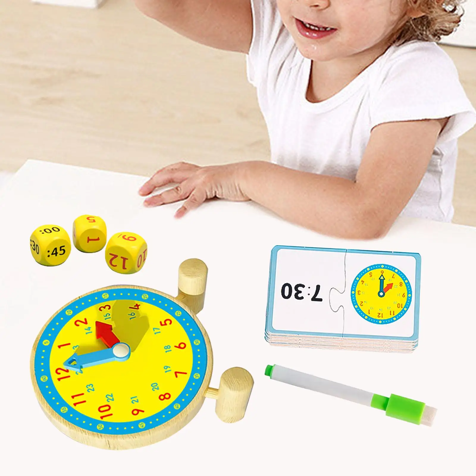 

Montessori Clock Learning Toy Early Learning Education Toy for Girls Kids