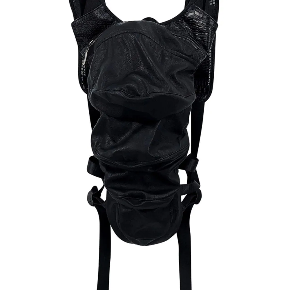 

Women's Embossed Zipper Backpack Steampunk Outdoor PU Leather Splicing Bag Ladies' Cell Phone Lipstick Key Shell Storage-bag