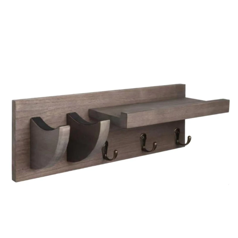 

Guitar Wall Mount Rack Wood Guitar Rack Accessories Storing Shelf for Electric Guitar Ukulele Bass with Pick Holder&Hook