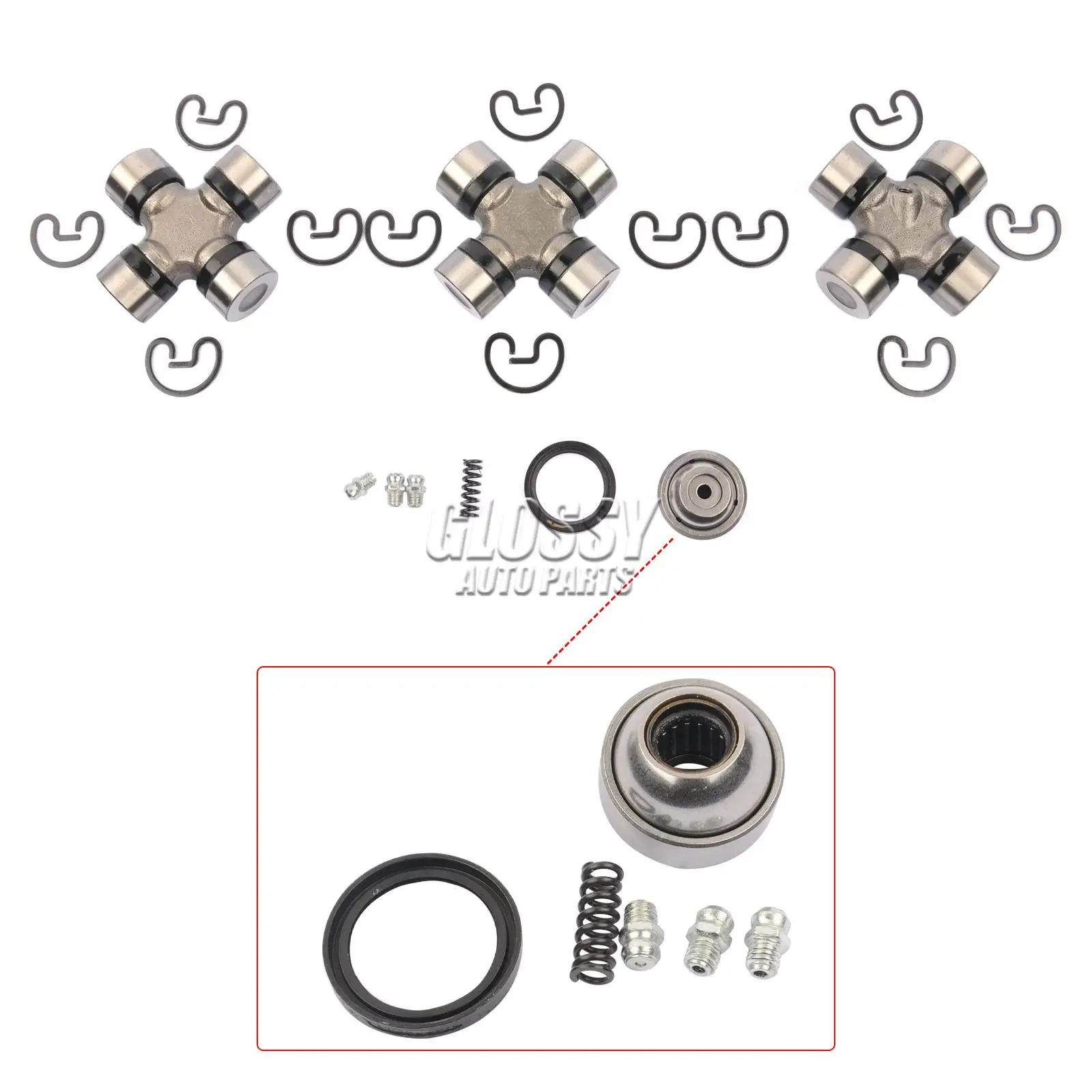 

AP03 Front Prop Propshaft Shaft Double Cardan Joint Repair Kit For Land Rover Discovery 2 MK2 TD5 TVC100010 TVB000100 DA1277