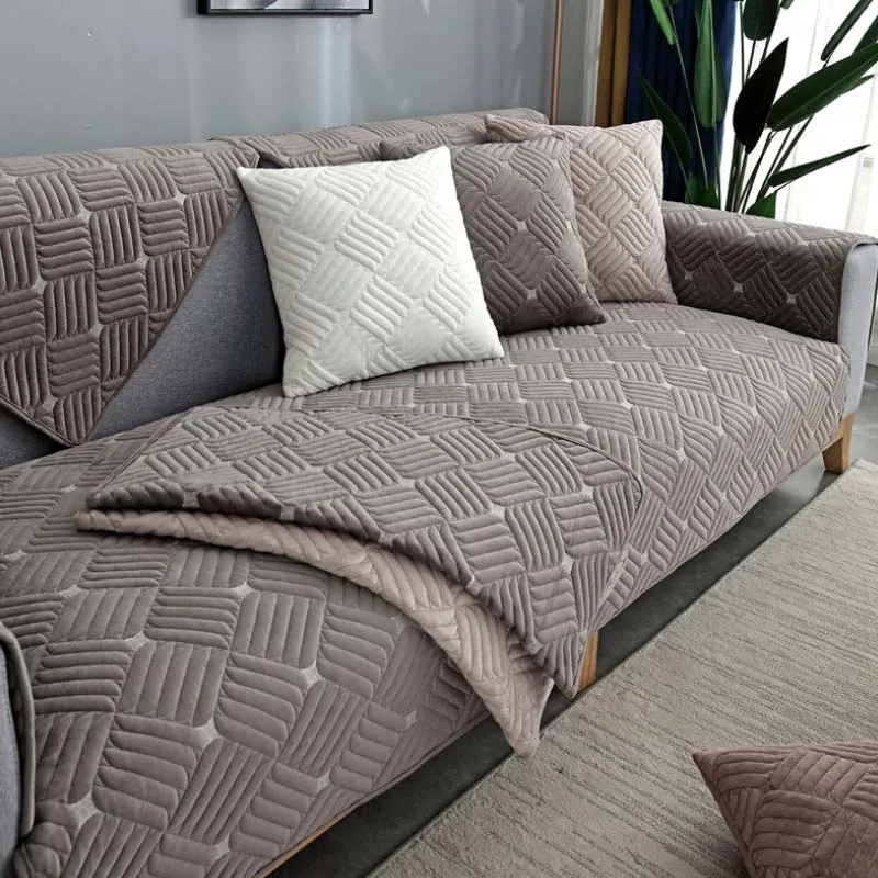 

Plush Sofa Covers for Living Room Non-slip Sofa Cushion Couch Cover Modern Minimalist Corner Slipcover Sofa Towel Seat Pad