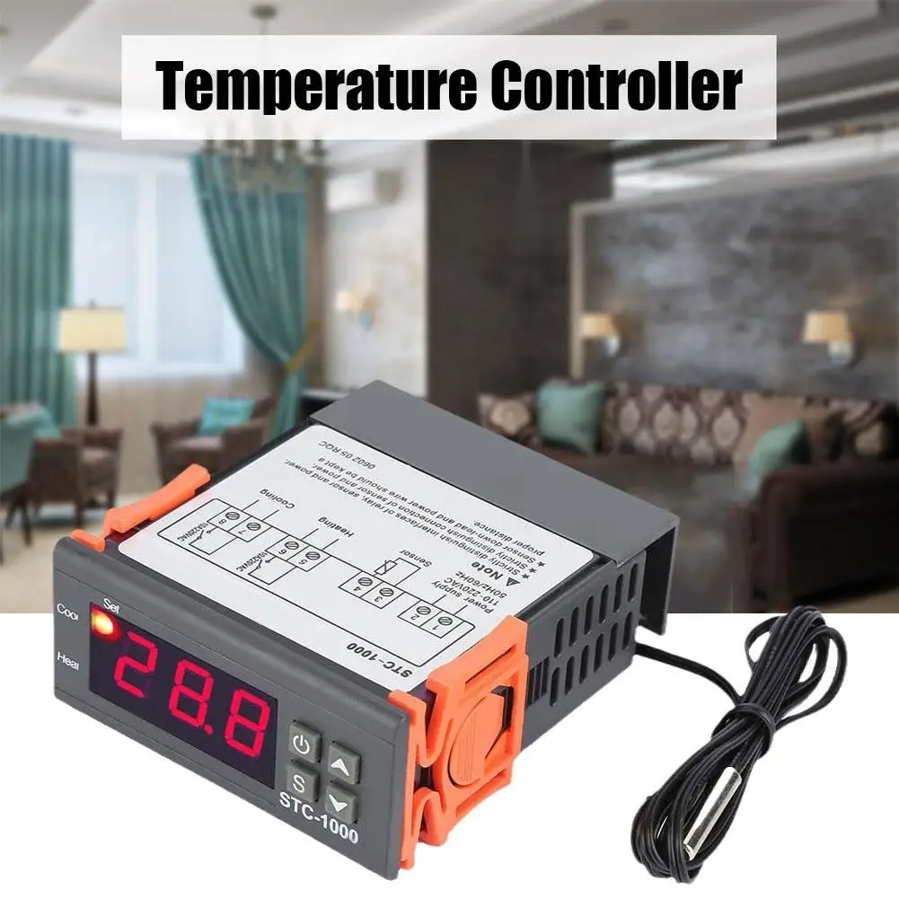 

DC12V 24V AC110-220V STC-1000 LED Digital Thermostat for Incubator Temperature Controller Thermoregulator Relay Heating Cooling