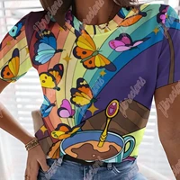 butterfly graphic 3d print women t shirts summer cute female casual short sleeve fashion girls oversized tee streetwear clothing