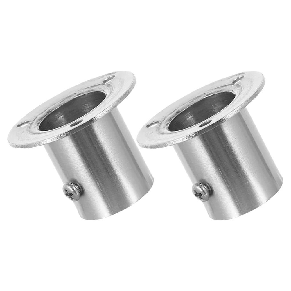 

Clothes Pole Base Shower Curtain Rod Holders Wall Closet Support Bracket Brackets Towel Bar