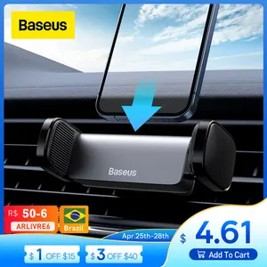 baseus car phone holder for universal mobile phone holder stand car phone stand for car air outlet mount car cell phone support free global shipping