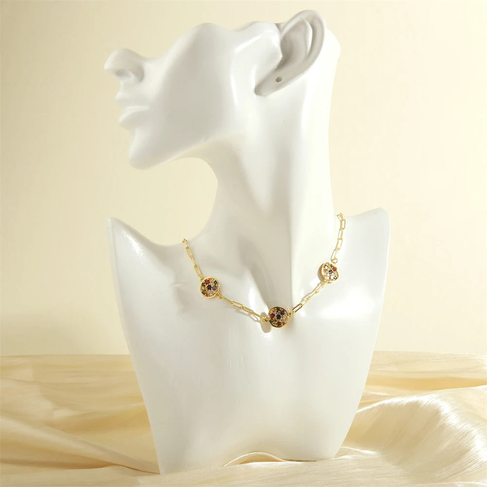 

Copper Inlaid Zirconia Round Devil Eye Pendant Necklace High Quality Gold Plated Clavicle Chain Fashion Luxury Jewelry Wholesale