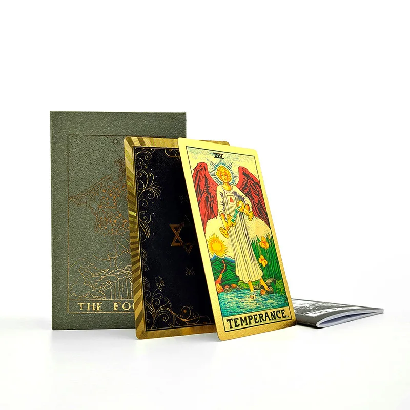 

3 Kinds Golden Foil Tarot Brand Plastic PVC Waterproof Tarot Full English Edition Magician Tarot Deck Board Game Cards